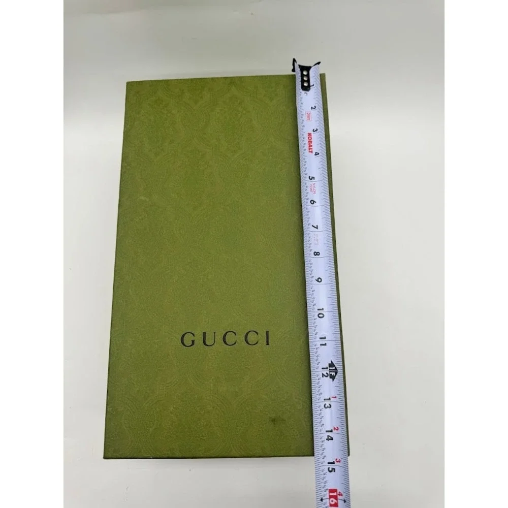 Gucci Green Embossed Damask Large Storage Shoe Box 14.5x8.5x5.5 With Tissue